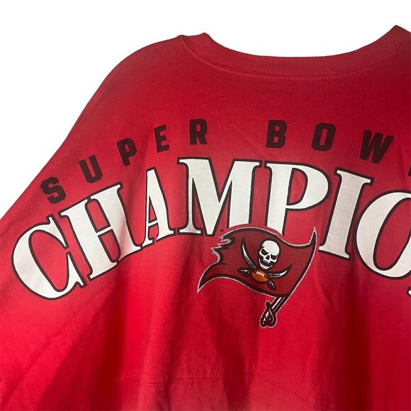 Tampa Bay Buccaneers Super Bowl Champions Dip Dye Long Sleeve Spirit Jersey 2XL - Picture 8 of 11